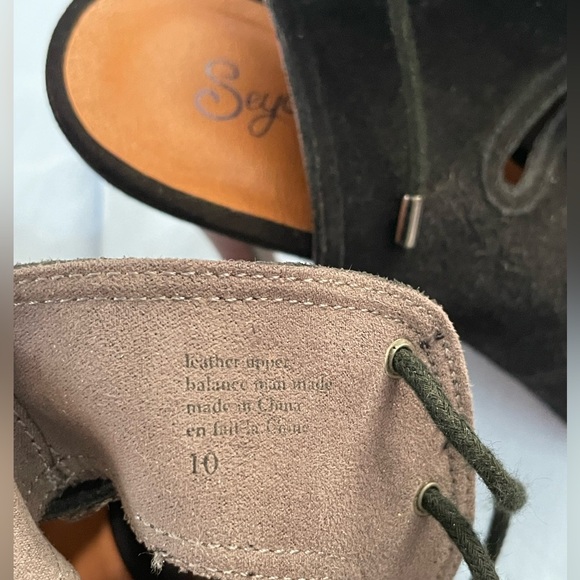 Black Suede "Play Along" Gladiator Stiletto Heels By Seychelles Color. Size 10 - Picture 3 of 5